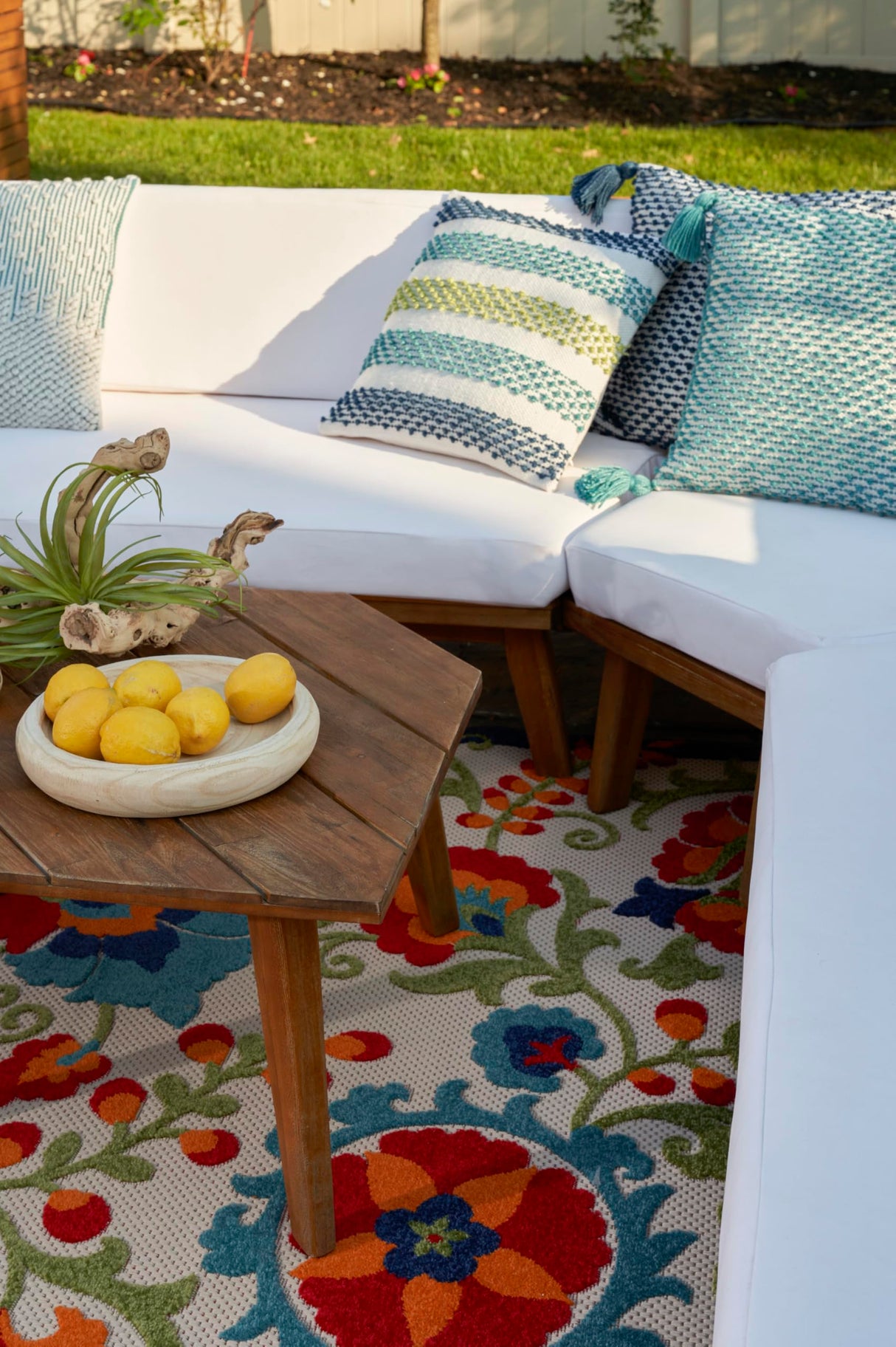 Nourison Home Aloha Indoor/Outdoor Multicolor 6' x 9' Area Rug, Easy Cleaning, Non Shedding, Bed Room, Living Room, Dining Room, Backyard, Deck, Patio (6x9) Nourison