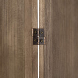 MyGift 3-Panel Burnt Wood Room Divider Folding Burn Wood Privacy Screens for Room Separation with Dual-Action Hinges MyGift