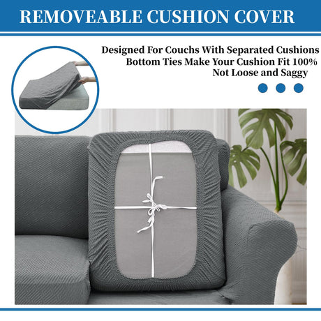 XINEAGE 2024 Newest 4 Pieces Couch Covers for 3 Cushion Couch Super Stretch Thick Soft Sofa Cover Anti Slip Sofa Slipcover Dogs Cats Furniture Protector (Light Gray, 71"-91") XINEAGE