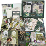 Scrapbooking Supplies Kit, Vintage Aesthetic Scrapbook Kit, Junk Journal Supplies with Scrapbooking Paper A6 Grid Notebook, Journaling Supplies, Birthday Craft Gift for Adult Teen Girl Kid, Botanical OFFIGIFT