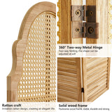 Asnefeli 6 Panels Room Divider Screen, Rustic Rattan Room Divider, Wood Folding Privacy Screen, Foldable Wood Divider Wall, Portable Partition Panel, Wall Divider for Room Separation (Natural) Asnefeli