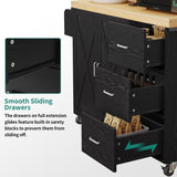 YITAHOME Bakers Rack with Power Outlet and LED Light, 53 Inch Microwave Stand with Storage Cabinet Thickened Counter, Farmhouse Coffee Bar Cabinet on Wheels Tall Shelf for Spices, Cups, Pots, Black YITAHOME