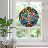 SKRYUIE Hanging Diamond Art Kits for Adults Tree, DIY Window Pendant Diamond Painting Kit Sun Catcher, Special Shaped Crystal Acrylic Double Sided, Porch Outdoor Garden Ornament 7.64 x 7.64 Inch SKRYUIE
