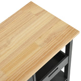 YITAHOME Small Solid Wood Top Kitchen Island Cart on Wheels with Storage, Rolling Portable Dining Room Serving Utility Carts Mobile Movable with 3 Drawers Cabinet, Gray YITAHOME