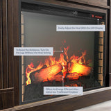 BELLEZE Modern 70" Electric Fireplace Heater Mantel TV Stand & Media Entertainment Center for TVs up to 68" with Energy-Efficient Heater With Sound and Side Book Shelves - Lenore (Brown) BELLEZE