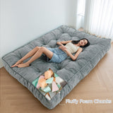 MAXYOYO 8" Futon Mattress Queen Size, Extra Thick Futons Sofa Couch Bed, Velvet Floor Mattress, Shredded Foam Filling (Frame Not Included),Dark Grey MAXYOYO