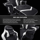 RESPAWN 900 Gaming Recliner - Video Games Console Recliner Chair, Computer Recliner, Adjustable Leg Rest and Recline, Recliner with Cupholder, Reclining Gaming Chair with Footrest - White RESPAWN
