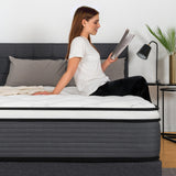 Full Mattress, 14 Inch Pillow Top Hybrid Mattress in a Box Medium Firm Fiberglass-Free, Soft Breathable Pressure Relief Memory Foam Pocket Innerspring Bed, CertiPUR-US Certified PAMYO