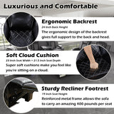 SIENWIEY Power Recliner Sectional Sofa Set for Living Room Furniture，Leather Reclining Sectional Couch with Loveseat Recliner，Leather Sofa Couch with LED Lights/Storage/Cup Holders/Charging Port，Black SIENWIEY