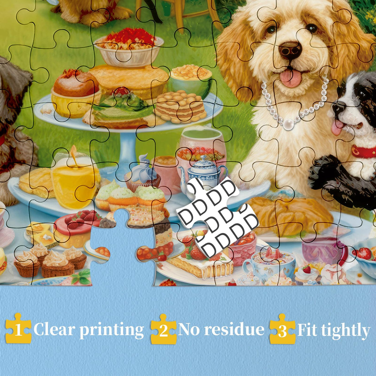 Funny Dog Puzzles for Adults, Dog Jigsaw Puzzle 1000 Piece, Picnic Puppy Food Puzzles (19.7 * 27.6 inches) IdeaBazar