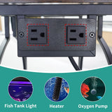 HavenlyYouth 10 Gallon Aquarium Stand with Power Outlet, 3 Tier Heavy Duty Metal Fish Tank Stand with Storage, Fish Tank Table for Home Office, 21.3" x 11.8" x 29", Rustic Brown HavenlyYouth