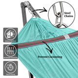 Tranquillo Double Hammock with Stand Included for 2 Persons/Foldable Hammock Stand 600 lbs Capacity Portable Case - Inhouse, Outdoor, Camping, Sky Tranquillo