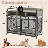 LEMBERI Dog Crate Furniture Large Breed,Wodeen Large Dog Kennel Indoor End Table,Heavy Duty Dog Crate,Decorative Pet Crate Dog Cage (Gray) LEMBERI