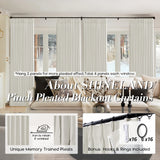 SHINELAND 108 Inch Curtains Long,Pinch Pleated Curtains Blackout Linen Black Out Extra Long Curtains for Living Room Drapes 108 Inches Long 2 Panels,Cream SHINELAND