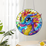 Reofrey Hanging Diamond Art Kits for Adults - 8x8 Inch Dinosaur Acrylic Board Double Sided Pattern Diamond Painting Suncatcher Pendant, DIY Crystal Art for Home Wall or Window Decoration Handmade Gift Reofrey