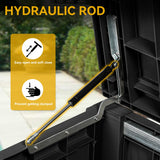 DWVO 120 Gallon Large Deck Box, Outdoor Lockable Storage Bin for Gardening Tools, Pool floats, Patio Cushions, Waterproof and UV Resistant Resin (Black) DWVO