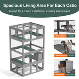TIMHAKA Cat Catio Outdoor Cat Enclosure, 12 in 1 Cat Enclosure with 4 Large Catio and 8 Cat Tunnel, 12pcs Outdoor Cat Cage with Platform and Resting Box, Luxurious Cat Playground with Waterproof Cover TIMHAKA