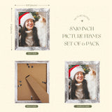 TWING 8x10 Rustic Picture Frames Set of 6 Distressed White Composite Wood Farmhouse Photo Collage Frame For Wall Decor Gallery Wall Frame Set Mounting or Table display, Ideal Valentine Gifts for TWING