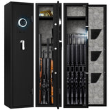 EMAXEE 4-5 Rifle Gun Safe, Gun Cabinet for Home Rifle and Pistols with Upgraded Digital Keypad and LED Light, Quick Access Gun Safes & Cabinets with Removable Shelf and Rifle Racks EMAXEE