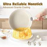 SENSARTE 24 Piece Pots and Pans Set, Nonstick Detachable Handle Cookware, Induction Kitchen Cookware Set with Removable Handle, Healthy Non Stick RV Cookware, Dishwasher ＆ Oven Safe, PFOA Free (White) SENSARTE