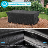 Velway Patio Table Chairs Set - Square Waterproof 76"L x 54"W x 28"H Outdoor Bistro Dining Set - Fire Pit Table Cover - Furniture Cover - Small Rectangle Ultra Windproof UV-Resistant Velway