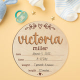 3D Personalized Wooden Baby Name Announcement Sign, 3 Optional Sizes, 39 Font Colors, Birth Announcement Sign, Newborn Name Sign, Baby Shower Nursery Gift Customization Mill