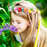 Zeyune 20 Sets Flower Crowns Making Kit, Make Your Own Flower Crown Wreath Garland Headbands Craft Kit Handmade DIY Fairy Floral Hair Accessories Gift for Girls/Teens/Women(Carnation) Zeyune