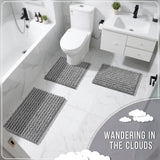 Yimobra Bathroom Rugs Non Slip Washable - Ultra Soft Absorbent Chenille Bath Mat, Quick Dry Shaggy Floor Carpet for Tub Shower, Gray Home Decor Accessories, 24x17 Inch Yimobra