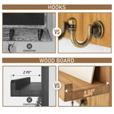 Rebee Vision Farmhouse Key Holder for Wall - Decorative Farmhouse Wall Shelf with Key Hooks and Mail Organizer Wall Mount for Apartment Essentials - Rustic Living Room Decor (Light Brown) Rebee Vision