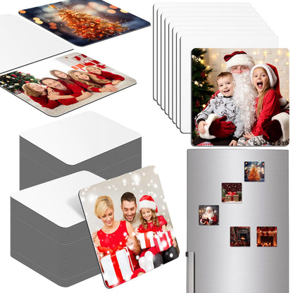 50 Pcs Sublimation Magnets Blank 3x3 Inch Personalized Fridge Refrigerator Magnet Blank DIY Sublimation Refrigerator Magnet Bulk Square Sublimation Magnets for Kitchen Decorative Fridge Magnets Blank