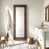Barnyard Designs 24x64 Large Wooden Full Length Floor Mirror, Oversized Wood Framed Full Size Body Mirror for Bedroom, Brown Barnyard Designs