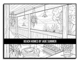 Beach Homes: An Adult Coloring Book with Beautiful Vacation Houses, Charming Interior Designs, and Relaxing Nature Scenes WoodArtSupply