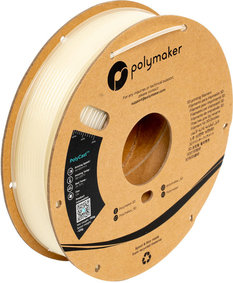 Polymaker PolyCast Filament 1.75mm for Investment Casting 0.75kg, 3D Printing Filament for Lost Wax Investment Casting, Similar to Wax Filament for Metal Casting Plaster Cleanly Burn Out POLYMAKER