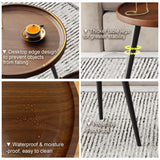 Semjar 2-Piece Mid Century Modern Round Walnut Coffee Table Set for Living Room,Easy Assembly Nesting Coffee Tables,Small Circle Coffee Side Tables for Sofa Bedside Office Balcony Semjar