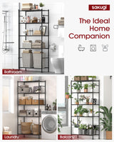 Sakugi Storage Racks - 2 Pack, 5-Tier Freestanding Steel Shelving Units with Reinforced Frame, Adjustable Garage Organization Shelves for Warehouse, Basement, Workshop, 33.5" x 12.6" x 72", Black Sakugi