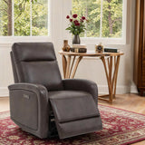 Watson & Whitely Recliner Chair, Zero Wall Reclining Sofa Chair W Power Headrest Type-C Charger, Small Faux Leather RV Recliners Home Theater Seating for Living Room, Chocolate Watson & Whitely