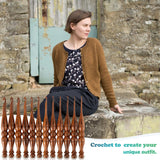 Bhartiya Handicrafts Wooden Crochet Hooks Set, 12pcs Ergonomic Knitting Needles - Rosewood, 3.5mm(E) to 12mm(P) - Includes Holder Bhartiya Handicrafts