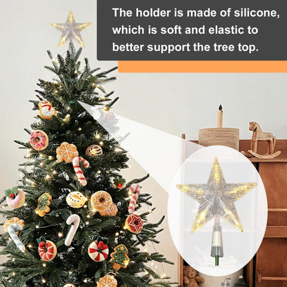 2PSC Christmas Tree Topper Holder Holiday Universal Tree Topper Stabilizer Treetop Base and Stand Halloween Tree Topper Supporter Fit All Base Types Adjustable attachments stabilize Treetop Ornament