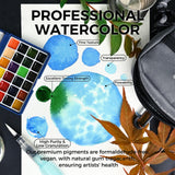 Funto Mini Watercolor Paint Set, All-In-One 24-Color Travel Paint Kit, with Crossbody Bag, Watercolor Journal, Paint Water Cup, Pocket Set for Artists Funto