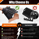 simesove Walnut Wood Pistol Rack Gun Rack, Gun Safe Pistol Storage, Gun Safe Accessories Organizer, 6 Pistol Rack Holder with Carpeted simesove