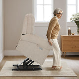 MCombo Dual Motor Power Lift Recliner Chair with Massage and Heat for Elderly, USB Ports, Lay Flat, Fabric 7666 (Beige) MCombo