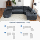 Merax 141.7" Modular Sponge Sofa Cloud Sectional Couch,5 Seater Oversized U-Shaped with Deep Seat for Living Room Merax