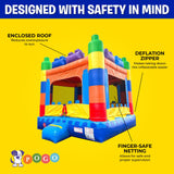 Crossover Building Blocks Inflatable Bounce House, Bouncy Jump Castle for Kids and Toddlers, Outdoor Birthday Party Jumping Bouncer, Commercial-Grade, Without Blower, 13 x 12 x 14.5 Ft Pogo Bounce House