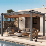 Jolydale 10'×12' Outdoor Pergola, Metal Patio Pergola with Shade Cover, Upgraded Canopy, Adjustable Roof for Garden and Backyard Jolydale