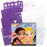 Fashion Angels Make-up & Hair Design Sketch Portfolio (11452) Sketchbook for Beginners, Sketchbook with Stencils and Stickers for Ages 6 and Up Fashion Angels