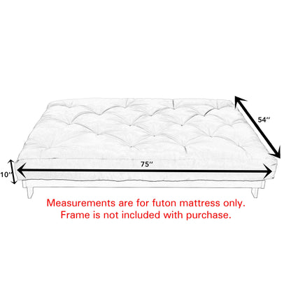 Mozaic Full Size 10" Thick Futon Mattress, Granite Grey