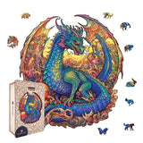 Dragon Wooden Puzzles for Adults Kids, Unique Animal Shaped Cool Wooden Jigsaw Puzzles, Premium Box Wood Cut Puzzles for Teens, Best Family Ideas (L-11.8 * 11.2 in-229pcs) AIMPUZZLE