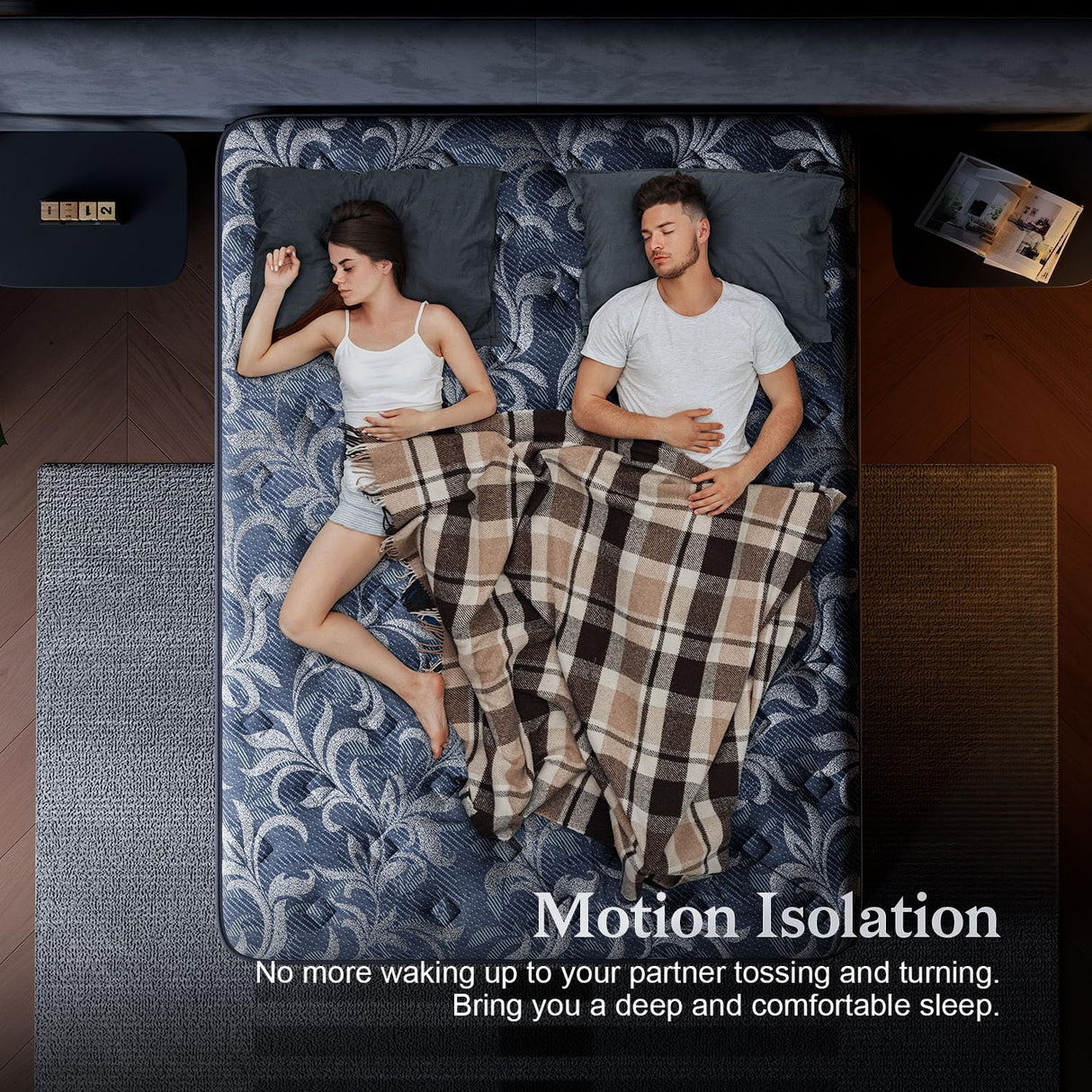 Huwesal Queen Mattress, 12 Inch Cooling Gel Hybrid Bed in a Box with Gel Memory Foam, Individually Wrapped Pocket Coils, Back Pain & Pressure Relief, Medium Firm Support,CertiPUR-US Huwesal