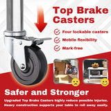 Food Prep Stainless Steel Table - DuraSteel 30 x 48 Inch Metal Table Cart - Commercial Workbench with Caster Wheel - NSF Certified - For Restaurant, Warehouse, Home, Kitchen, Garage DuraSteel