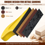 LVANJI 90PCS Premium Micro Detail Sander Kit, Updated 3-in-1 Mini Hand Sanding Block, 60-400 Grit Sandpaper for Wood Crafts, Tight Spaces, and DIY Polishing Projects lvanji